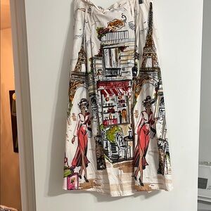 Rare chic French skirt, Paris, Eiffel Tower shopping, designer her destiny M
